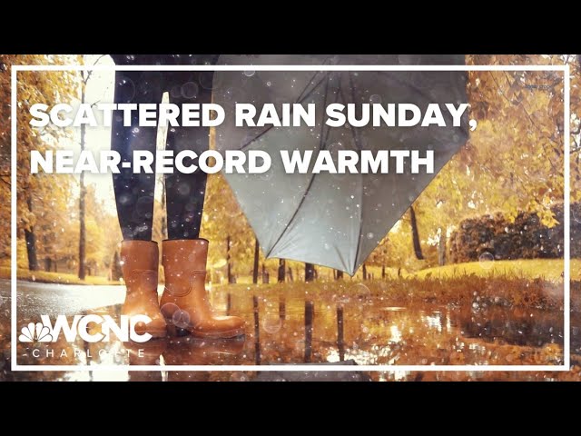 Forecast: Scattered rain, few storms and near-record warmth Sunday