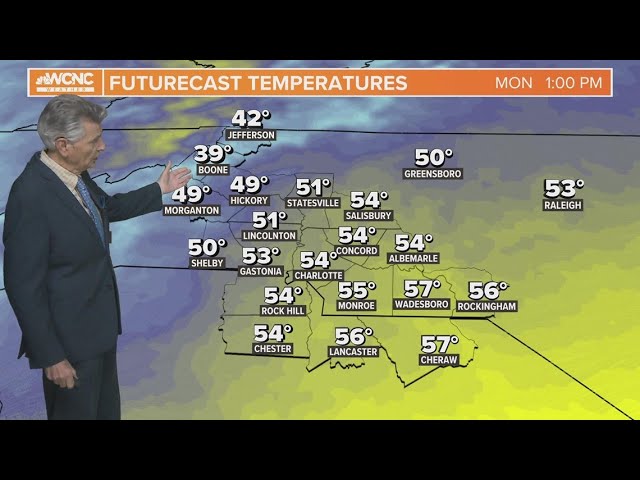 A cloudy and chilly day for the Carolinas