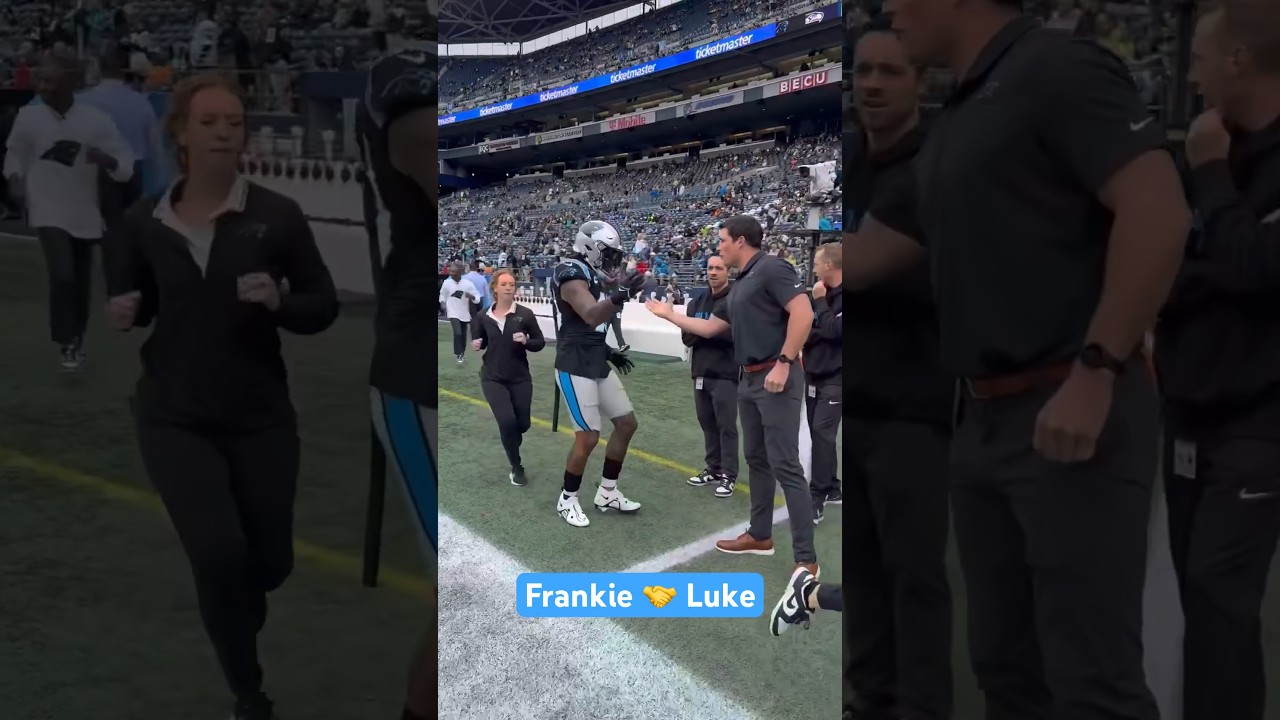 Luke and Frankie linkup 🤩 #panthers #LukeKuechly #nfl #FrankieLuvu 📺: CBS